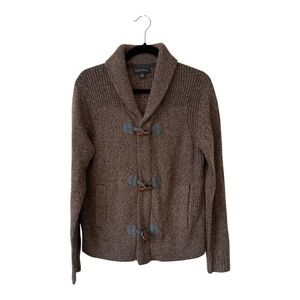 Banana Republic Brown Zip-Up Sweater Cardigan With Toggle Buttons - Size Small